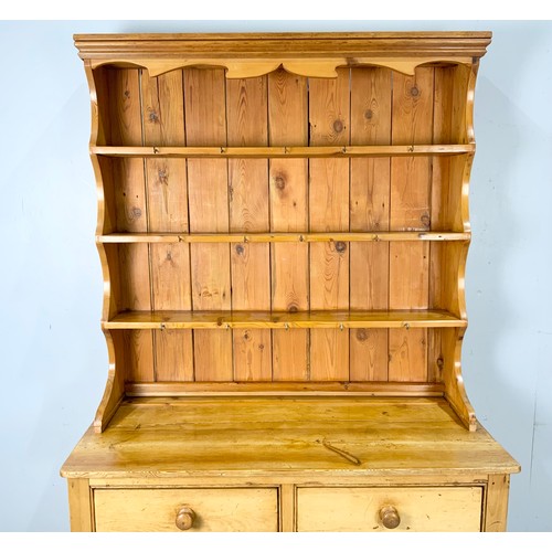 537 - VINTAGE PINE DRESSER WIDTH 125cm , 208cm TALL