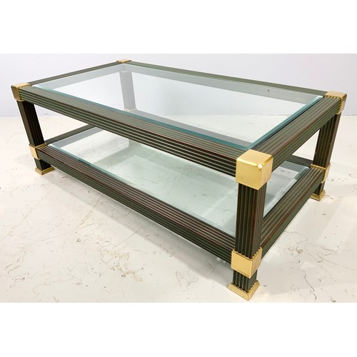 563 - GOOD QUALITY GLASS TOP COFFEE TABLE 110cm x 60cm