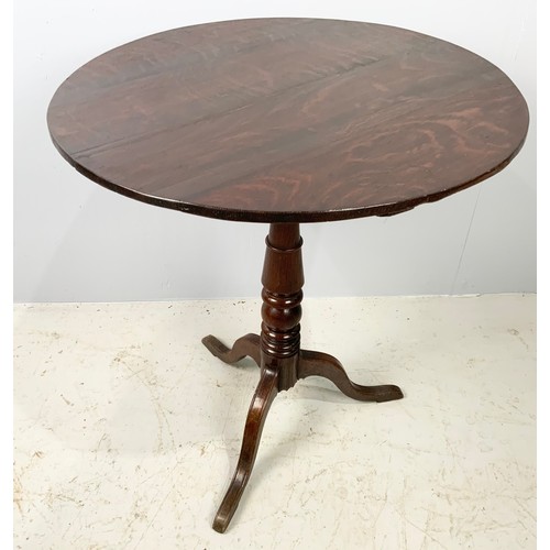 574 - OAK ROUND  TILT TOP PEDESTAL TABLE 60cm DIAMETER