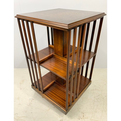 591 - MAHOGANY REVOLVING BOOKCASE 83cm TALL