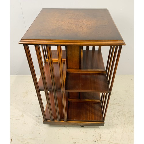 591 - MAHOGANY REVOLVING BOOKCASE 83cm TALL