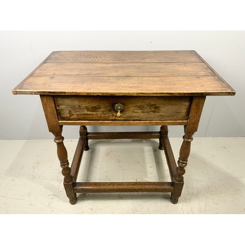 668 - OAK SIDE TABLE WITH DRAWER WIDTH 82cm