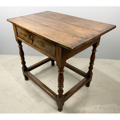 668 - OAK SIDE TABLE WITH DRAWER WIDTH 82cm