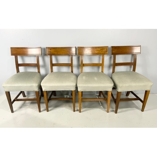 701 - SET OF FOUR BLUE UPHOLSTERED DINING CHAIRS