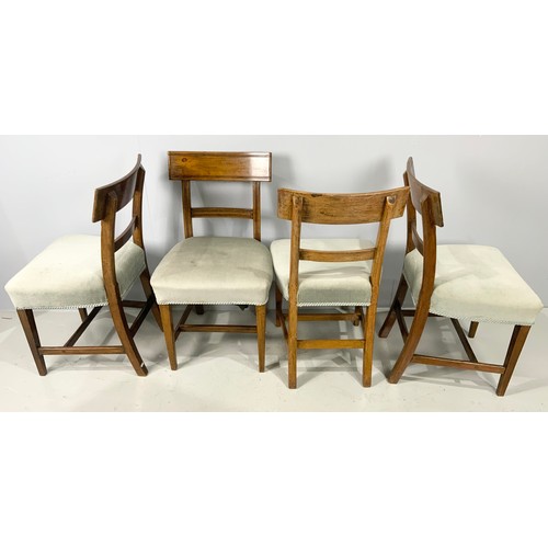 701 - SET OF FOUR BLUE UPHOLSTERED DINING CHAIRS