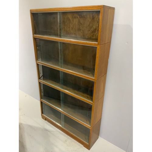 625 - MINTY LATE CENTURY  5 SECTION GLAZED BOOKCASE 154cm TALL