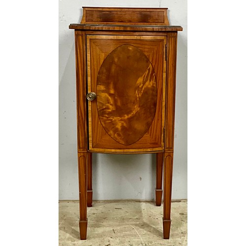 665 - INLAID MAHOGANY COMMODE CUPBOARD. 82cm High x 36cm wide x 36cm deep