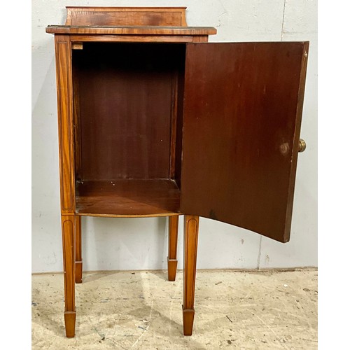 665 - INLAID MAHOGANY COMMODE CUPBOARD. 82cm High x 36cm wide x 36cm deep