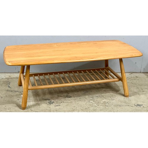 544 - ERCOL TYPE BLOND COFFEE TABLE. Approx. 105 x 50cm