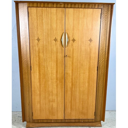 590 - LEBUS INLAID DOUBLE WARDROBE. 178cm H x 123cm W x 55cm D