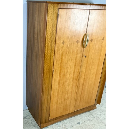 590 - LEBUS INLAID DOUBLE WARDROBE. 178cm H x 123cm W x 55cm D