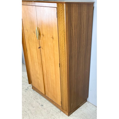 590 - LEBUS INLAID DOUBLE WARDROBE. 178cm H x 123cm W x 55cm D