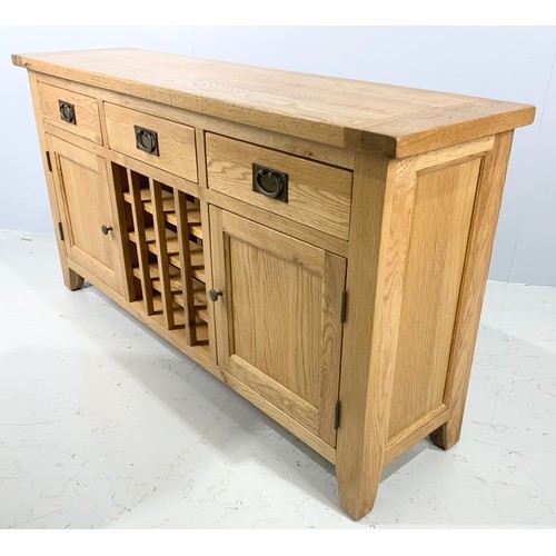 631 - MODERN. LIGHT OAK SIDEBOARD WIDTH 150cm