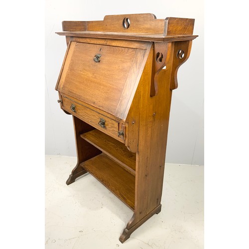 609 - ART NOUVEAU OAK STUDENT DESK WIDTH 84cm