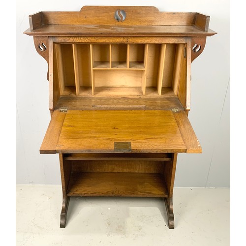 609 - ART NOUVEAU OAK STUDENT DESK WIDTH 84cm