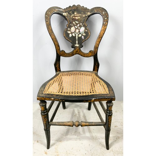 551 - CHAIR WITH INLAID MOTHER OF PEARL DECORATION