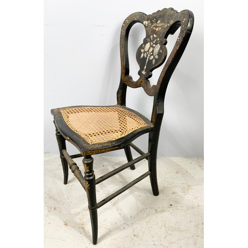 551 - CHAIR WITH INLAID MOTHER OF PEARL DECORATION