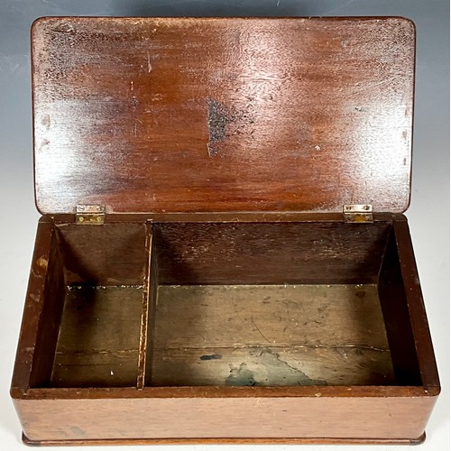 329 - MAHOGANY BOX WITH HINGED LID