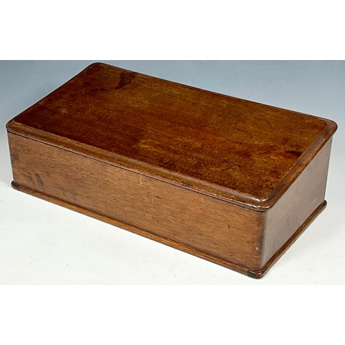 329 - MAHOGANY BOX WITH HINGED LID