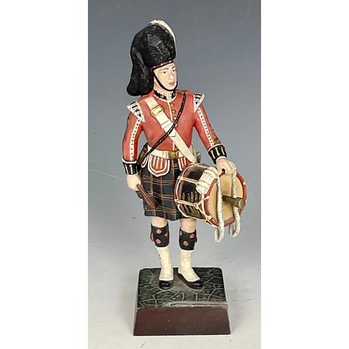 350 - METAL FIGURE OF A MILITARY DRUMMER, approx. 25 cm