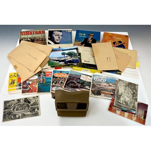 362 - VIEW-MASTER VIEWER, SLIDES, VARIOUS POSTCARDS INC. ROYAL FAMILY AND FALKLANDS T/W A NUMBER OF TWIN T... 