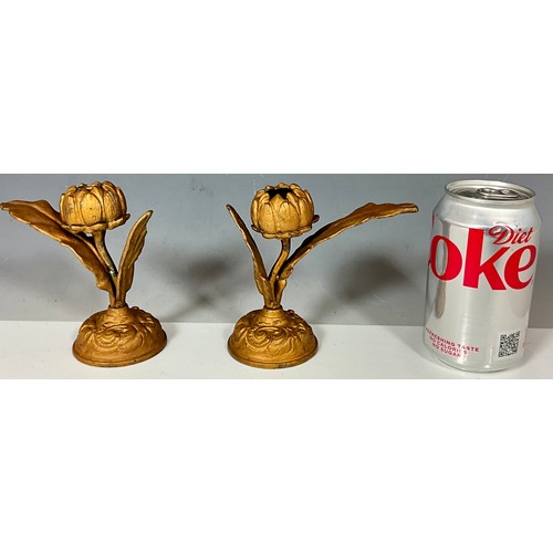 353 - PAIR OF LILY CANDLESTICKS