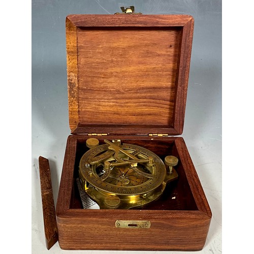 354 - BOXED BRASS SIGHTING COMPASS