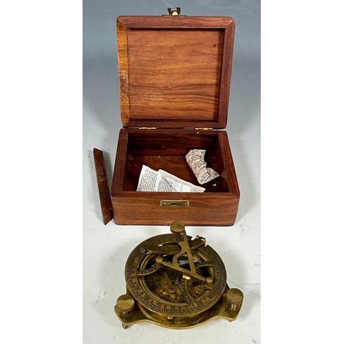 354 - BOXED BRASS SIGHTING COMPASS