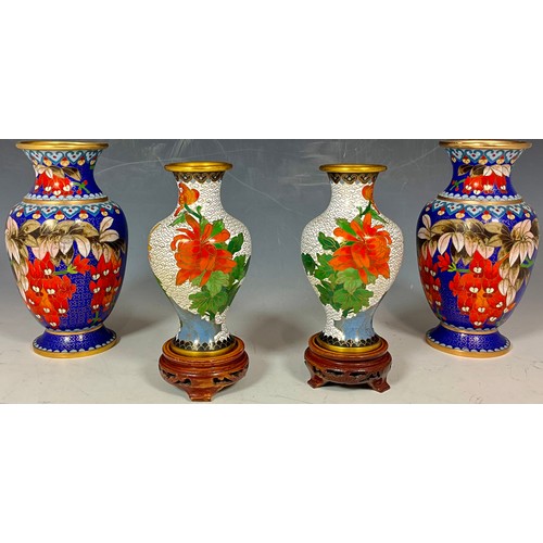 348 - 2 PRS. MODERN CLOISONNÉ VASES