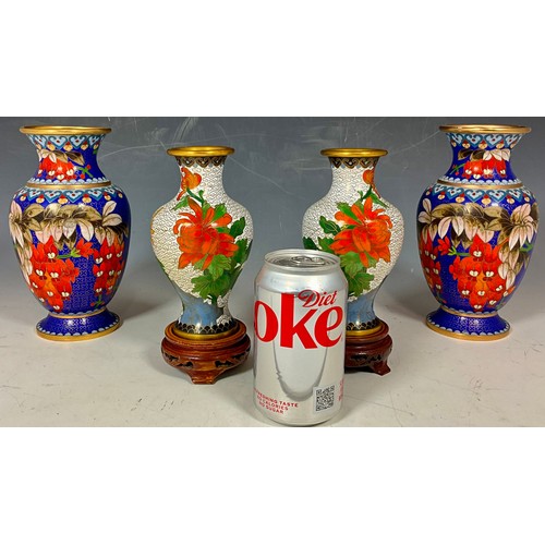 348 - 2 PRS. MODERN CLOISONNÉ VASES