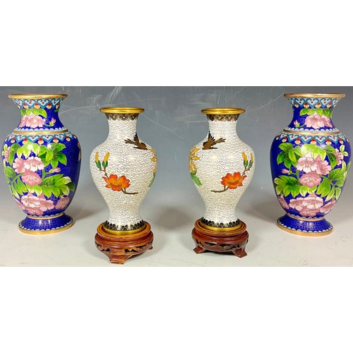 348 - 2 PRS. MODERN CLOISONNÉ VASES