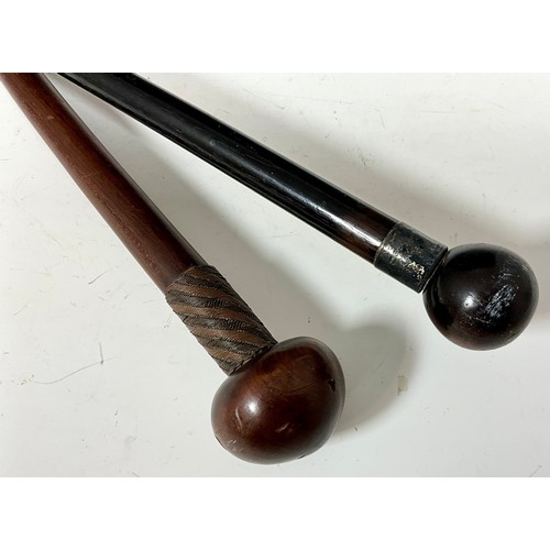 375 - TWO BALL TOP WALKING STICKS