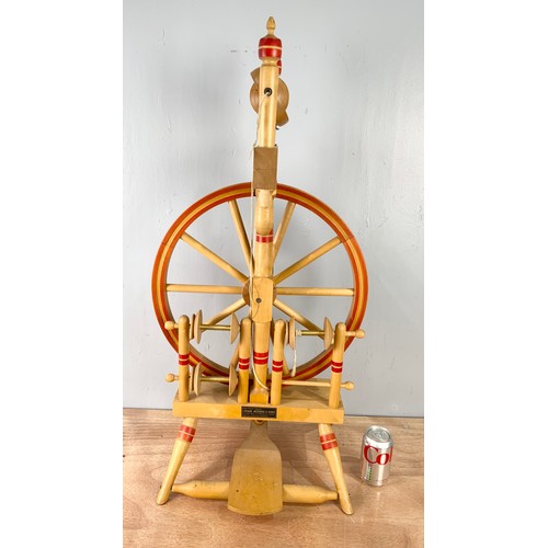 390 - FRANK HERRING & SONS CASTLE STYLE SPINNING WHEEL 90cm TALL