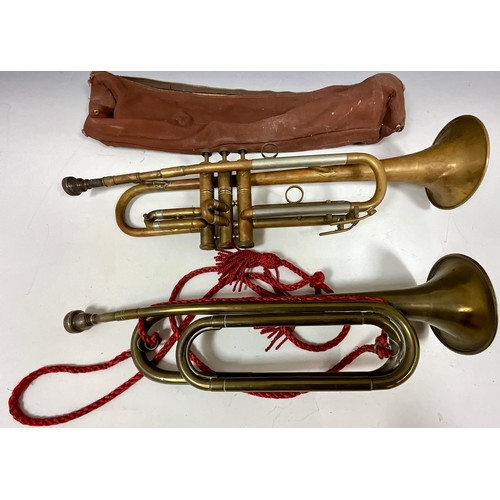 420 - BRASS TRUMPET AND BUGLE