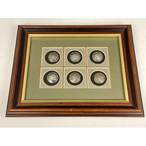 67 - FRAMED SET OF SIX MILITARY BUTTONS