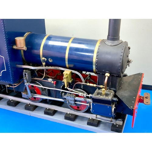 526 - LIVE STEAM, 5 INCH GAUGE 0-4-0 TENDER LOCOMOTIVE SWEET PEA. A JOHN ELLIS BUILT LOCOMOTIVE, BOILER TE... 