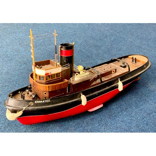 250 - LARGE SCALE, 42 INCH RADIO CONTROLLED LIVE STEAM SAITO HERCULES TUG BOAT. THE BIGGER OF TWO MODELS P... 