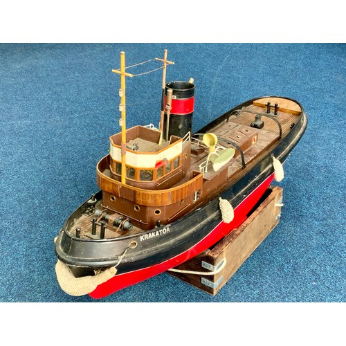 250 - LARGE SCALE, 42 INCH RADIO CONTROLLED LIVE STEAM SAITO HERCULES TUG BOAT. THE BIGGER OF TWO MODELS P... 