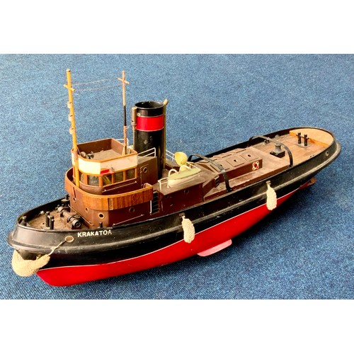 250 - LARGE SCALE, 42 INCH RADIO CONTROLLED LIVE STEAM SAITO HERCULES TUG BOAT. THE BIGGER OF TWO MODELS P... 