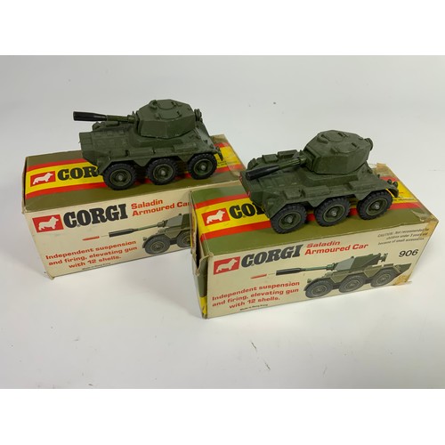 154 - CORGI MILITARY VEHICLES & TANKS : CORGI GIFT SET 10 TANK TRANSPORTER & CENTURION, 906 SALADIN ARMOUR... 