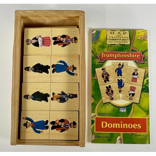 40 - FIVE VICTORY WOODEN JIGSAWS, TRUMPTON DOMINOES AND VICTORY ANIMAL DOMINOES