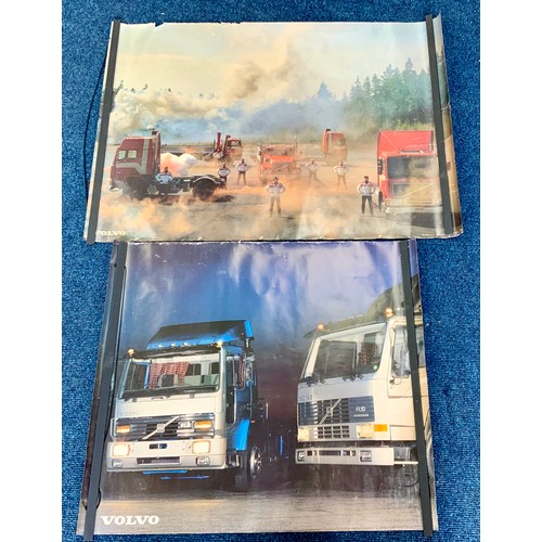 7 - 2 ORIGINAL VOLVO PROMOTIONAL COMMERCIAL VEHICLE TRUCK POSTERS, SOME NIBBLES & RED LORRY ON HAS A 12 ... 