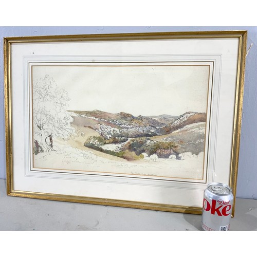 32 - PHILIP MITCHELL (1814- 1896) WATERCOLOUR AND PENCIL WITH HEATHER NEWMAN LABEL ‘THE TAVEY FROM BUCKLA... 