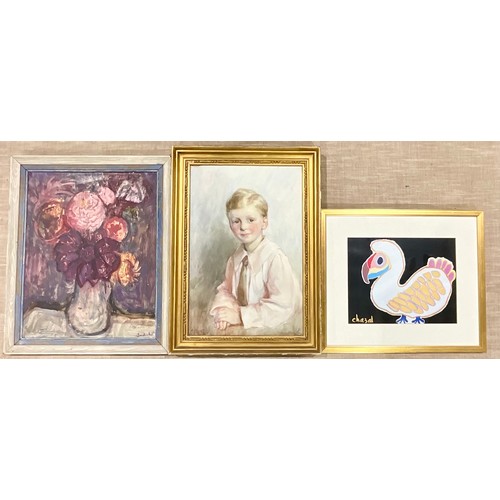 55 - K. MAYER WATERCOLOUR (EARLY 20TH CENTURY) PORTRAIT OF YOUNG BOY SIGNED AND DATED 1914 T/W AN OIL ON ... 