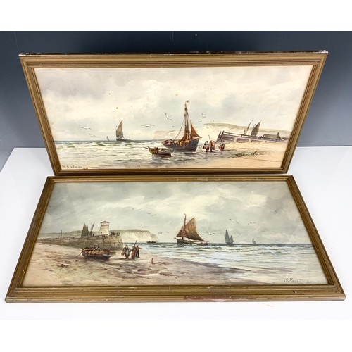 47 - M.GOODMAN, PR. MARITIME WATERCOLOURS IN FRAMES LABELLED RUSKIN GALLERIES, APPROX. 52 X 26 cm. Maybe ... 