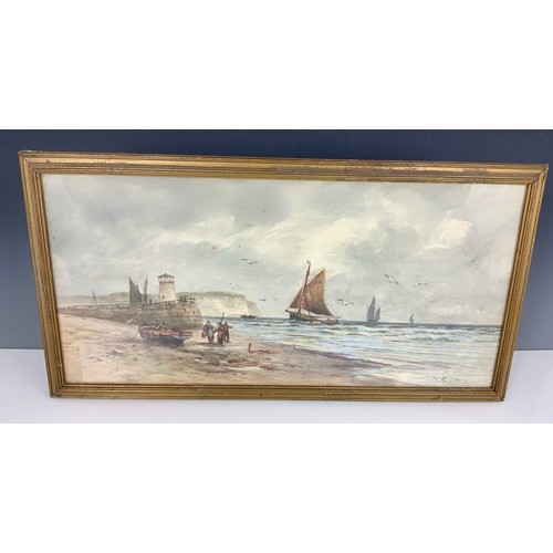 47 - M.GOODMAN, PR. MARITIME WATERCOLOURS IN FRAMES LABELLED RUSKIN GALLERIES, APPROX. 52 X 26 cm. Maybe ... 