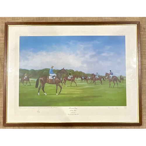 68 - ‘THE 200TH DERBY AT THE START’ MADELINE SELFE LIMITED EDITION #831/850 HORSE RACING PRINT. Approx. 6... 