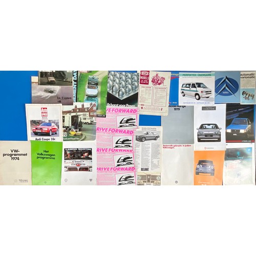 10 - LARGE COLLECTION OF MOTORING BROCHURES, LANCIA, QUEST, CITROEN, SAAB, ALFA, VOLVO ETC, A GOOD SORTIN... 