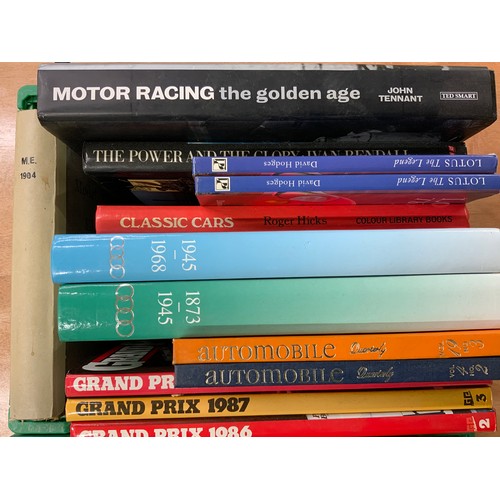 22 - THREE TRAYS OF ASSORTED MIXED MOTORING BOOKS