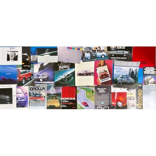 12 - CAR BROCHURES, A GOOD ASSORTMENT OF MODELS, MG, BMW, LANCIA, HONDA, LEXUS, MAZDA, COROLLA